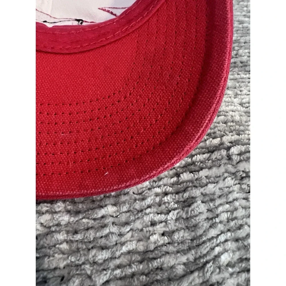 Vintage Kansas City Chiefs Shark Tooth NFL Strapback Hat Red White Graphic Cap